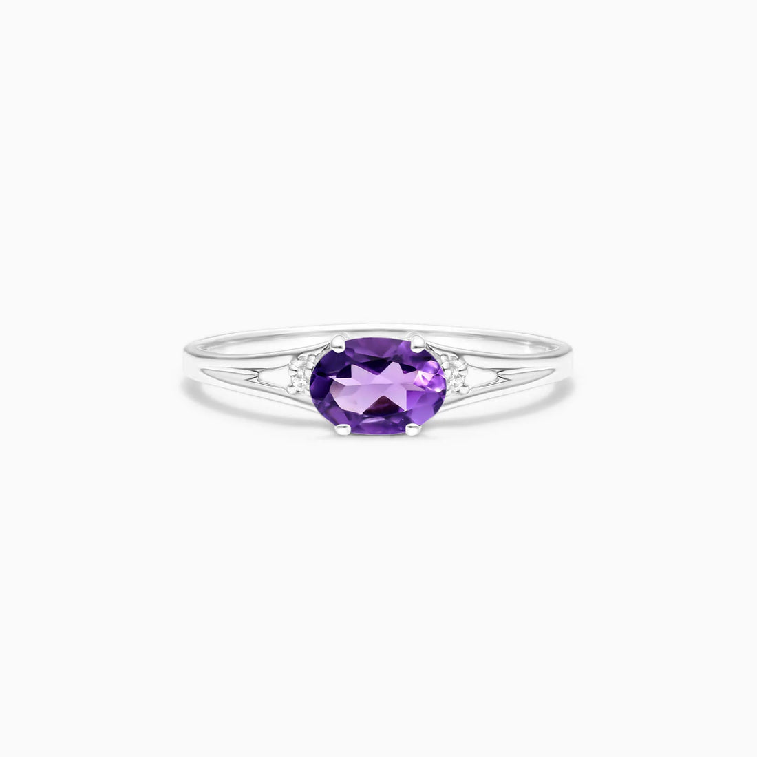 Anel De Ouro 18k iSabel C/ Ametista Solitario e Diamantes