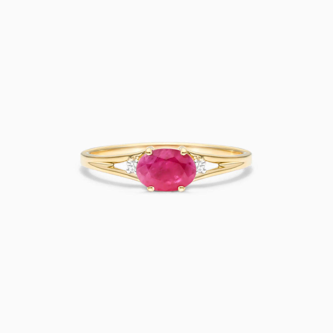 Anel De Ouro 18k iSabel C/ Rubi Solitario e Diamantes
