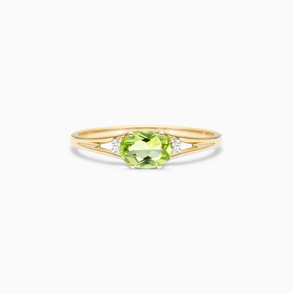 Anel De Ouro 18k iSabel C/ Peridoto Solitario e Diamantes