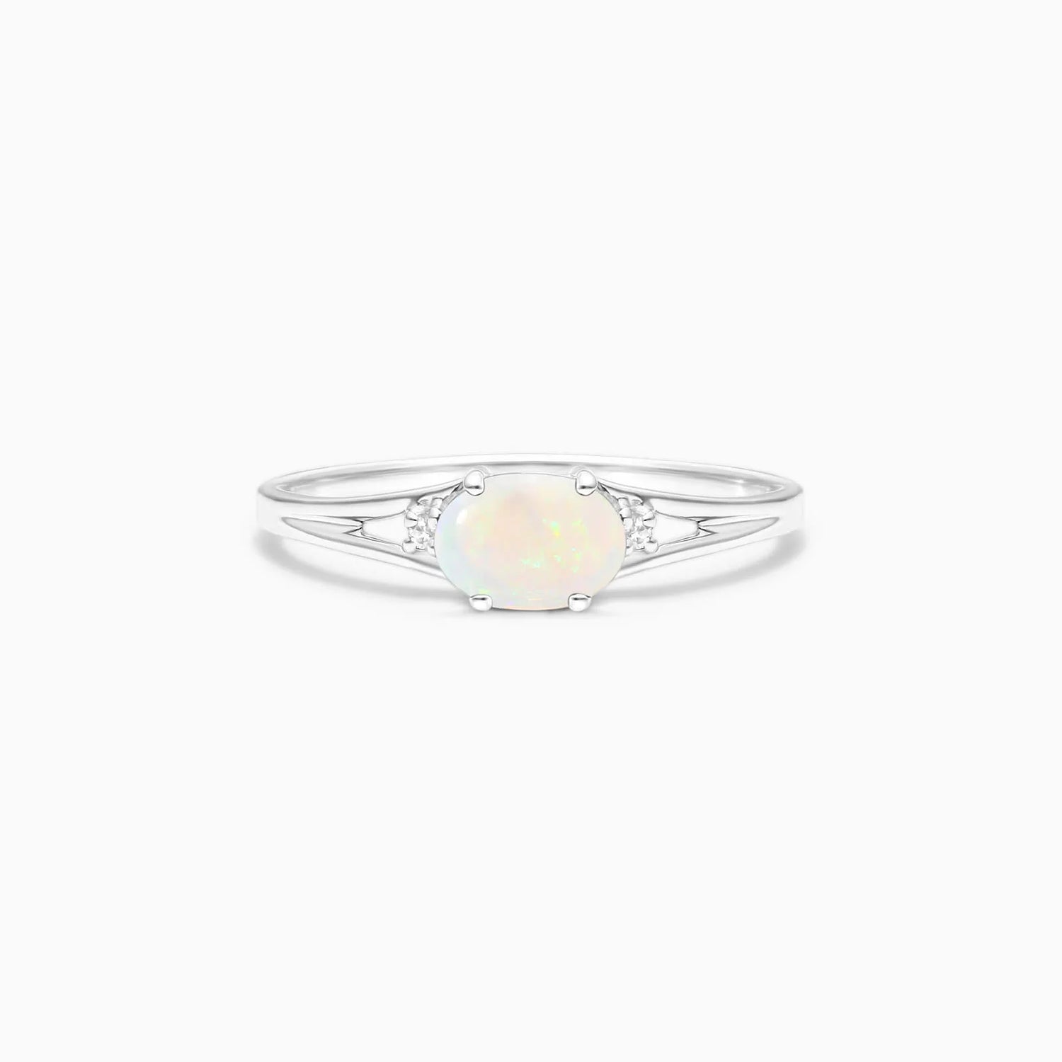 Anel De Ouro 18k iSabel C/ Opala Solitario e Diamantes