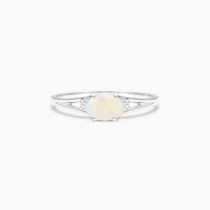 Anel De Ouro 18k iSabel C/ Opala Solitario e Diamantes