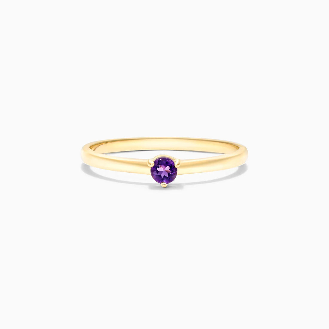 Anel De Ouro 18k Petite Ametista Solitario Delicado Luxo