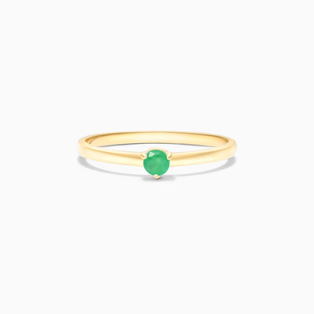 Anel De Ouro 18k Petite Esmeralda Solitario Delicado Luxo