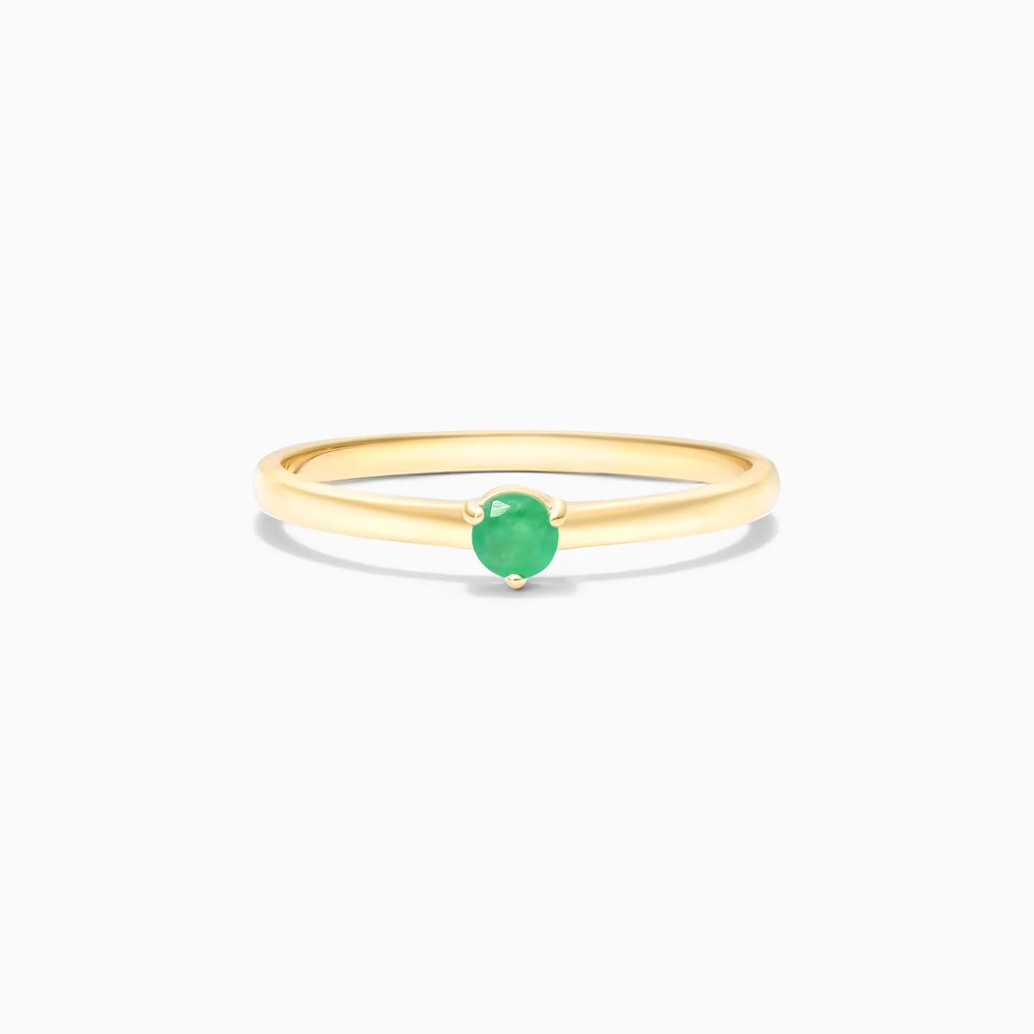 Anel De Ouro 18k Petite Esmeralda Solitario Delicado Luxo