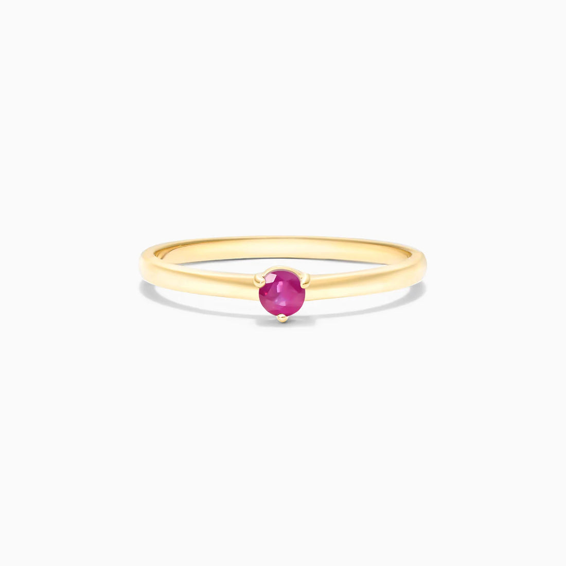 Anel De Ouro 18k Petite Rubi Solitario Delicado Luxo