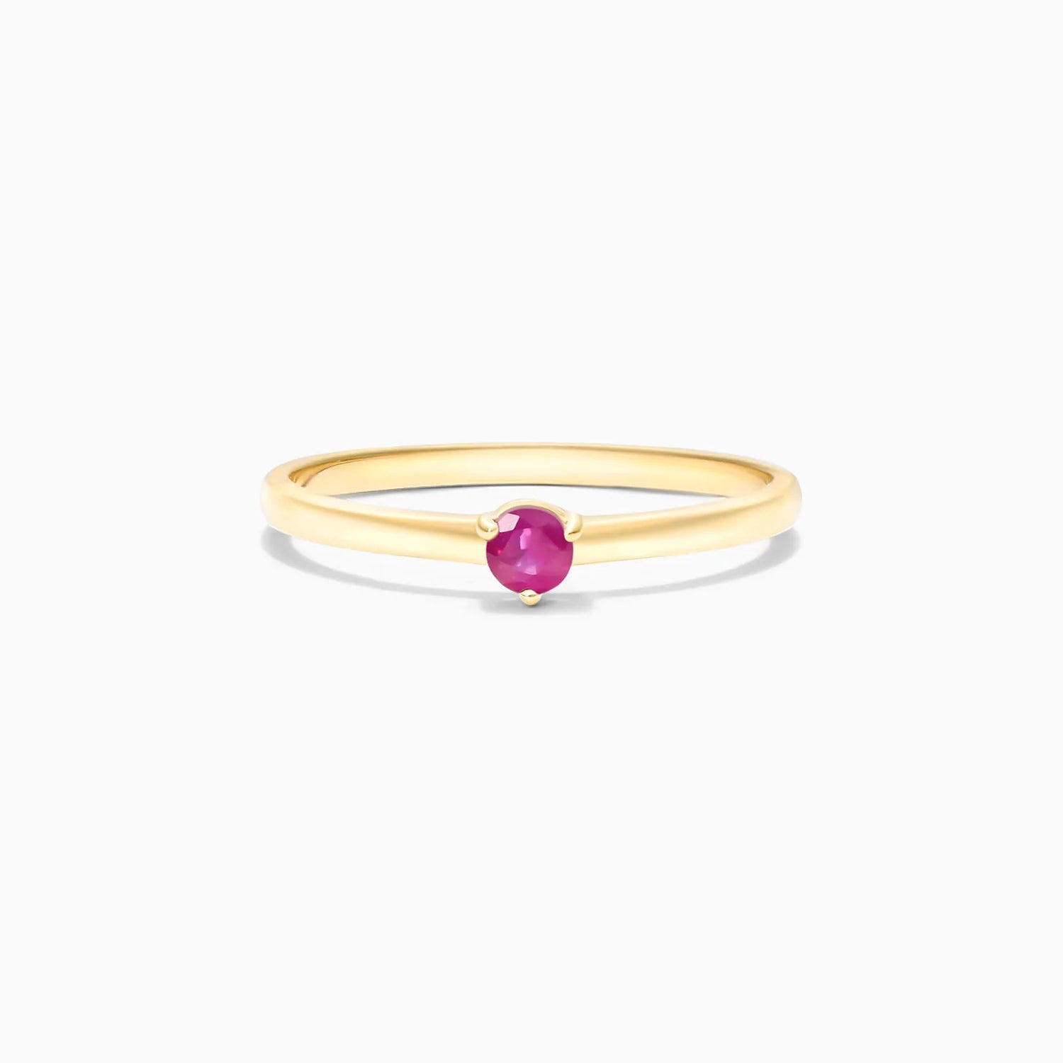 Anel De Ouro 18k Petite Rubi Solitario Delicado Luxo
