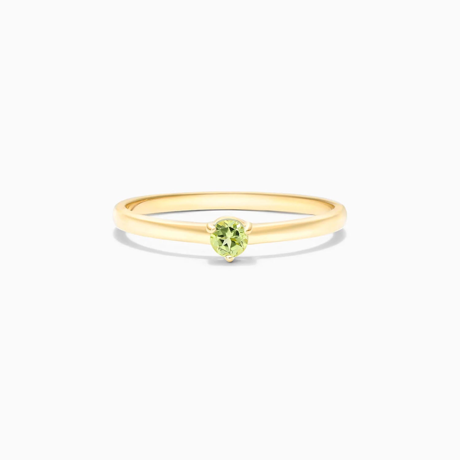Anel De Ouro 18k Petite Peridoto Solitario Delicado Luxo