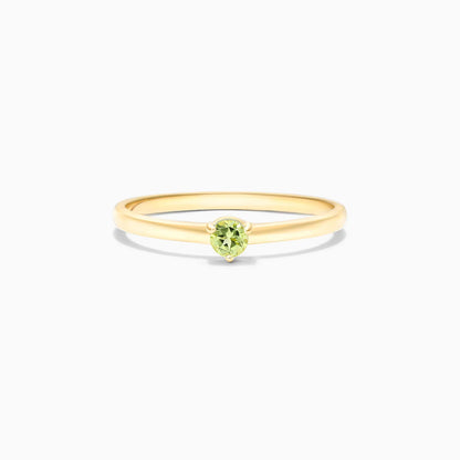 Anel De Ouro 18k Petite Peridoto Solitario Delicado Luxo