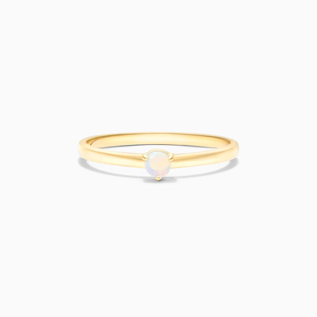 Anel De Ouro 18k Petite Opala Solitario Delicado Luxo