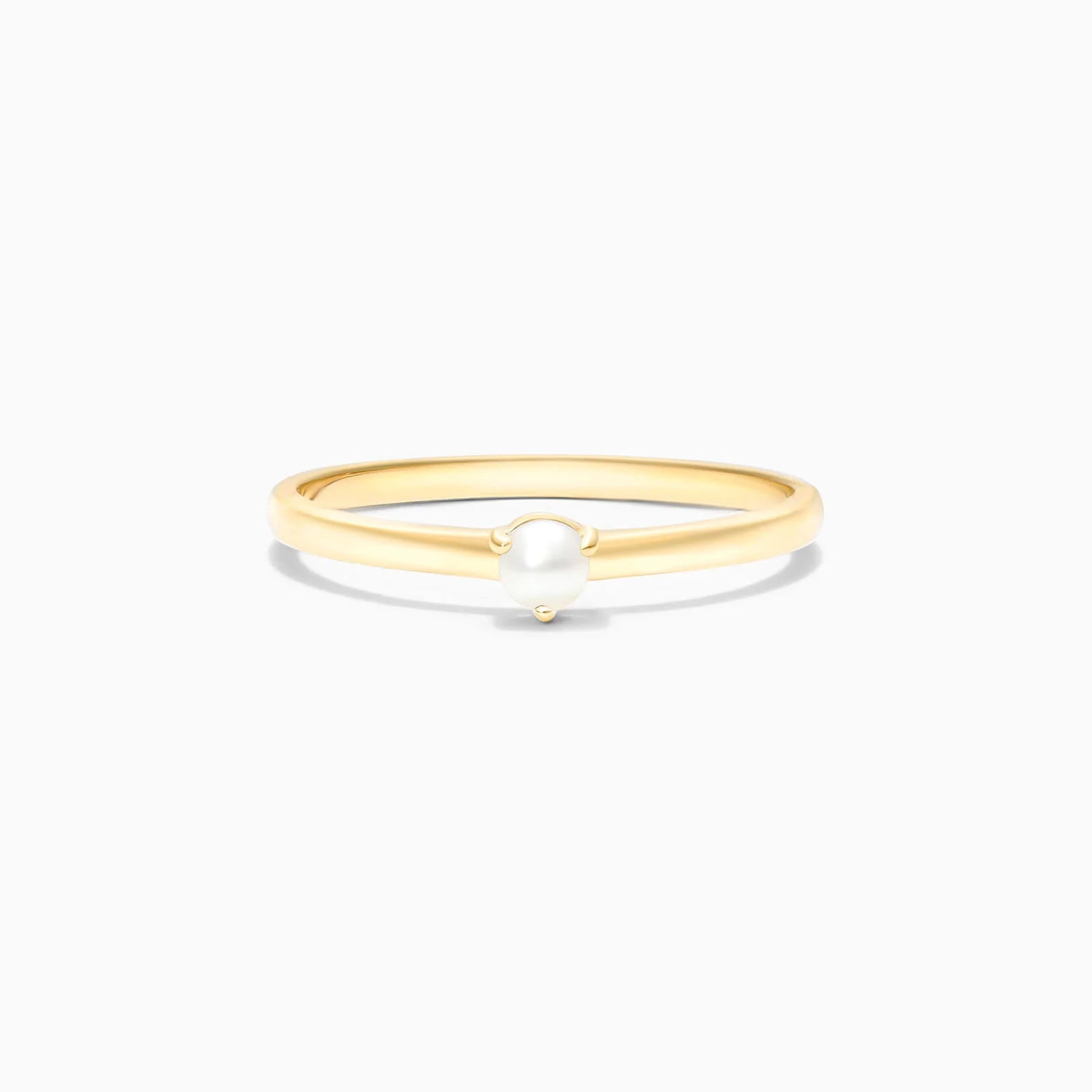 Anel De Perola Solitario em Ouro Amarelo 18k