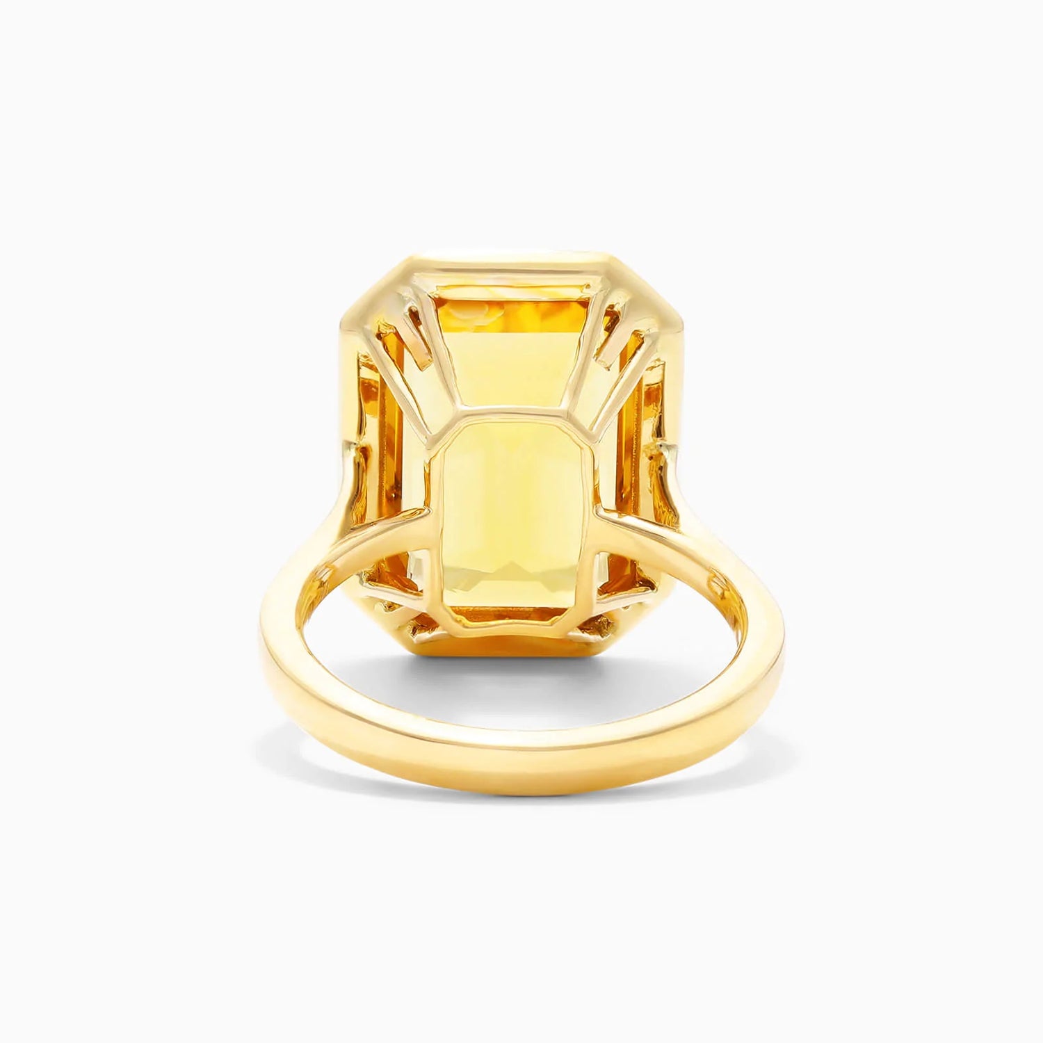 Anel De Moldura em Ouro 18k c/ Citrino Solitario de Luxo