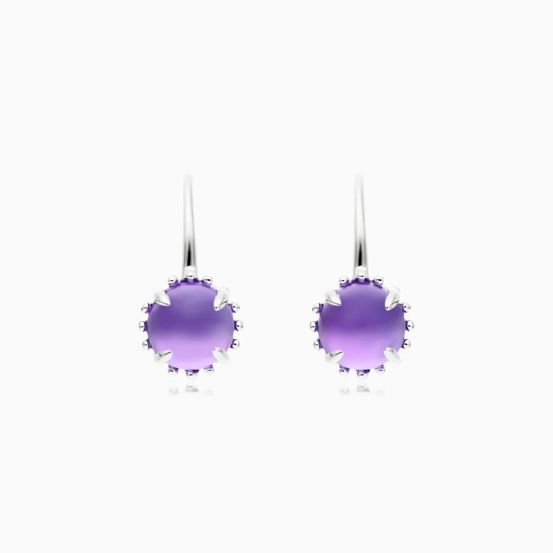 Brinco De Ouro 18k Feminino C/ Ametista Roxo Luxo Delicado