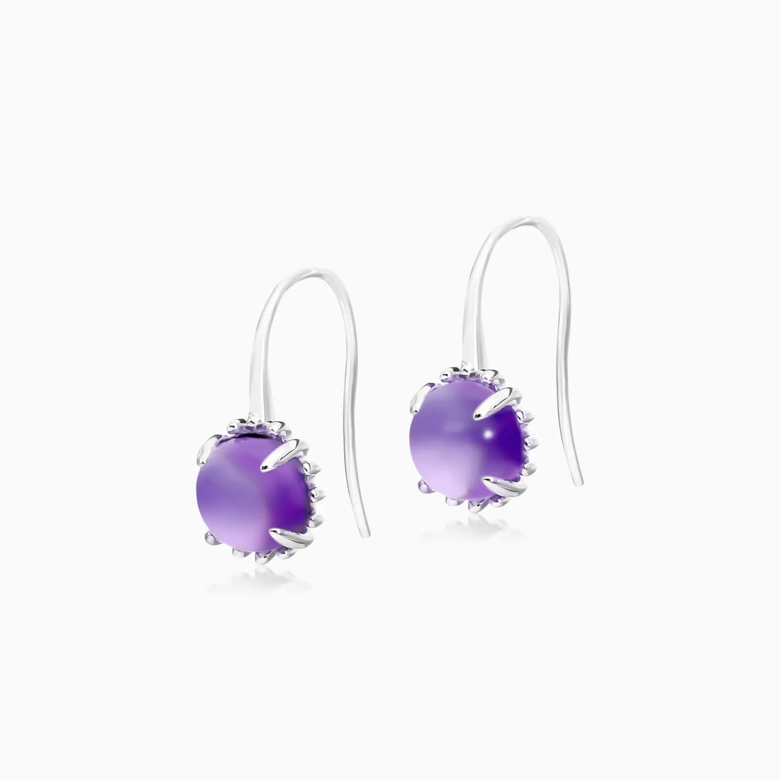 Brinco De Ouro 18k Feminino C/ Ametista Roxo Luxo Delicado