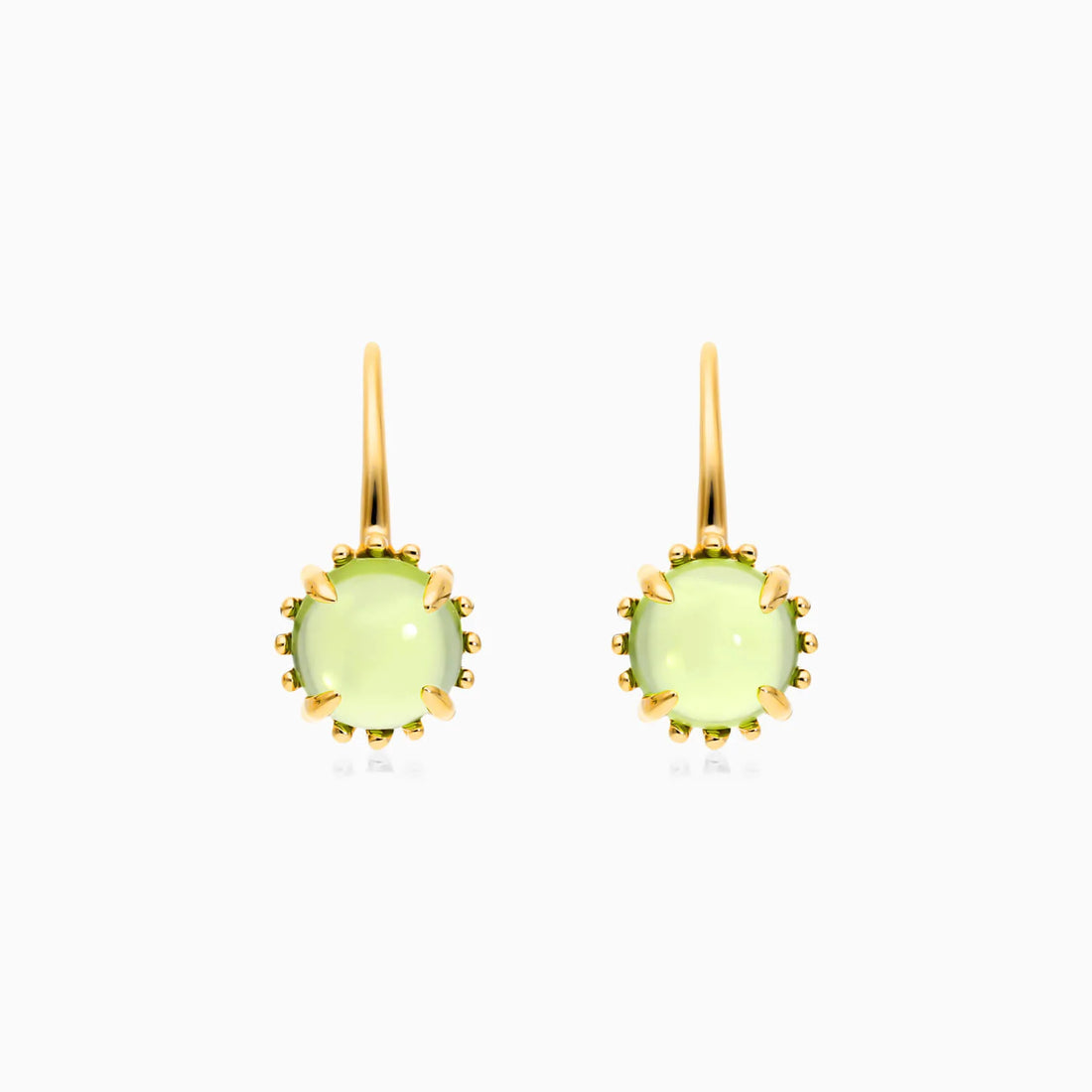 Brinco De Ouro 18k Feminino C/ Peridoto Luxo Delicado