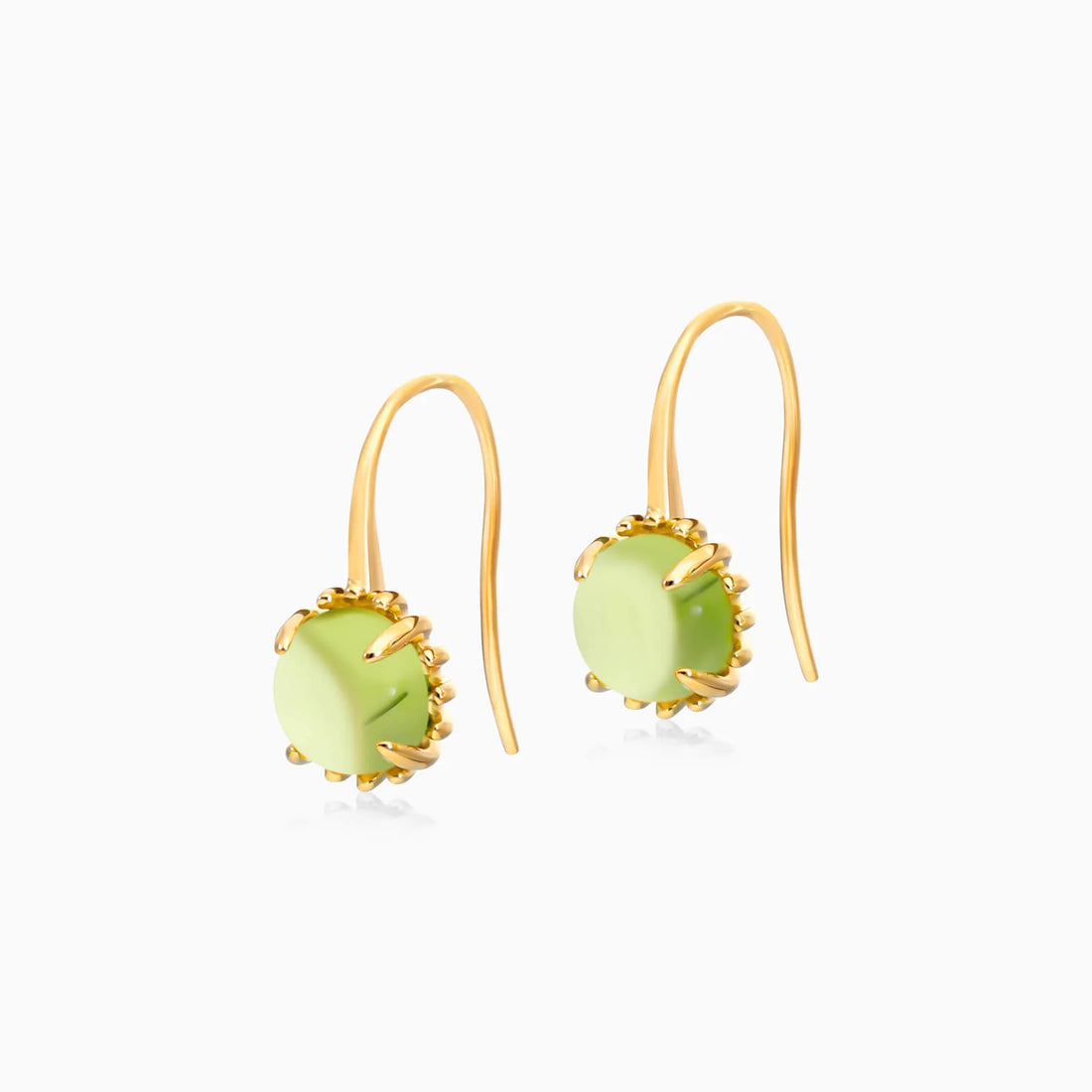 Brinco De Ouro 18k Feminino C/ Peridoto Luxo Delicado