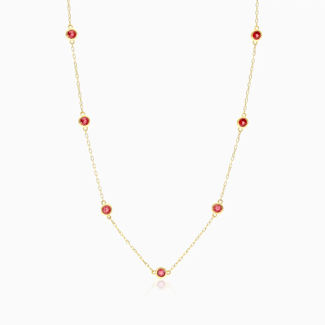 Corrente de Ouro Feminina 18k C/ Rubi Coleçao Scarlat