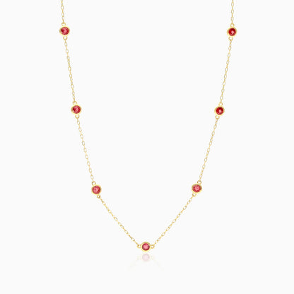 Corrente de Ouro Feminina 18k C/ Rubi Coleçao Scarlat
