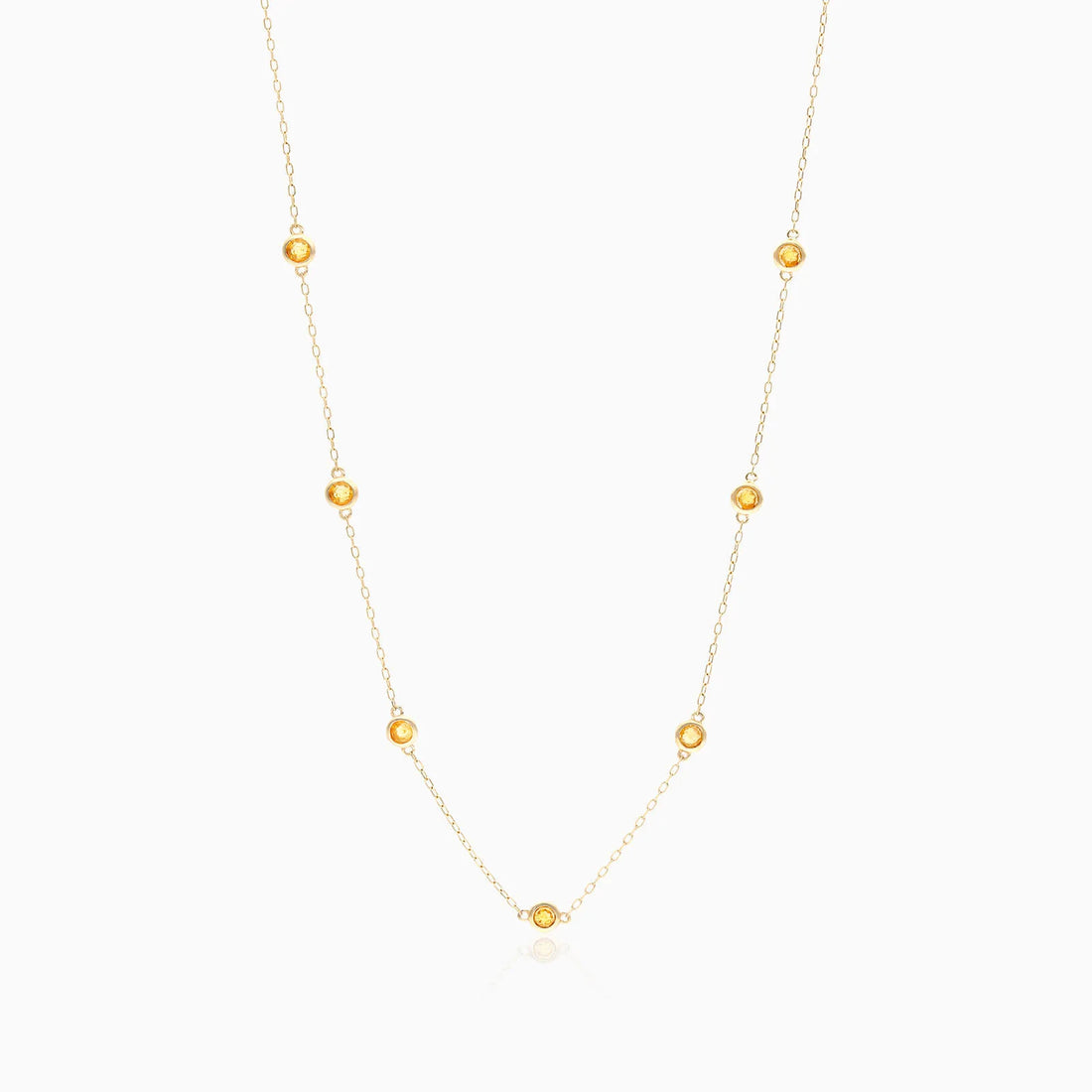 Corrente de Ouro Feminina 18k C/ Citrino Coleçao Scarlat