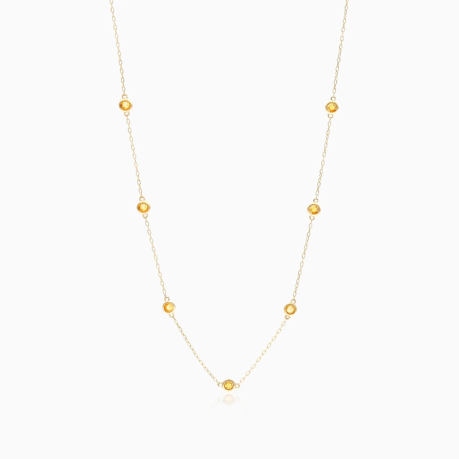 Corrente de Ouro Feminina 18k C/ Citrino Coleçao Scarlat