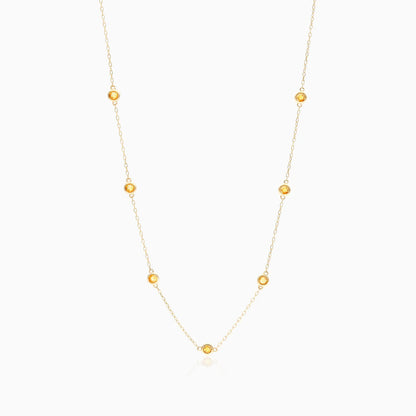 Corrente de Ouro Feminina 18k C/ Citrino Coleçao Scarlat