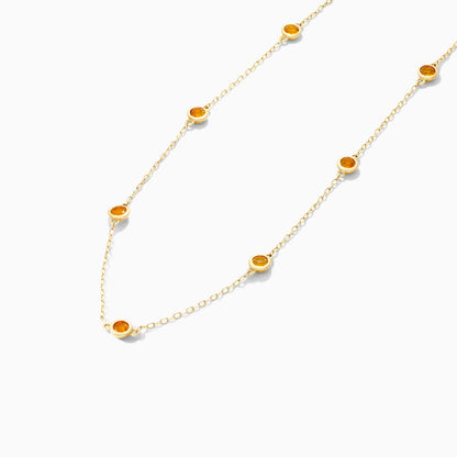 Corrente de Ouro Feminina 18k C/ Citrino Coleçao Scarlat