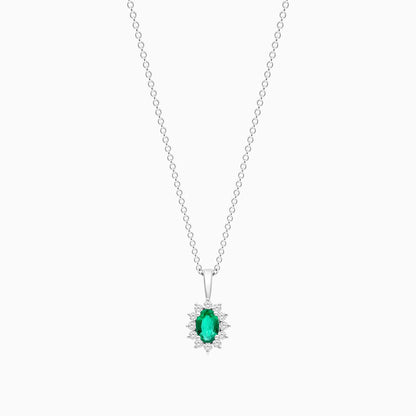 Corrente feminina em Ouro 18k diamantes e esmeralda Luxo