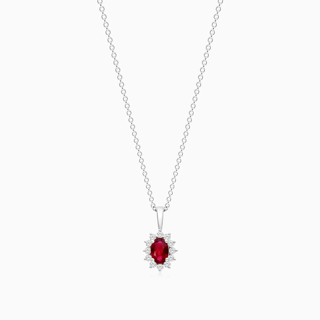 Corrente feminina em Ouro 18k diamantes e rubi Luxo