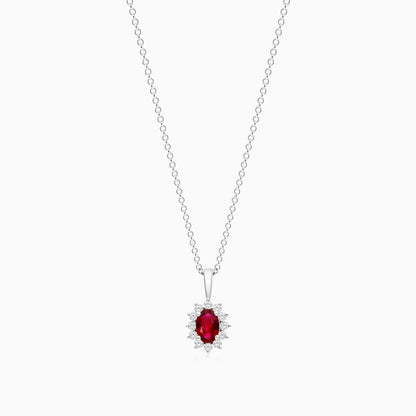 Corrente feminina em Ouro 18k diamantes e rubi Luxo