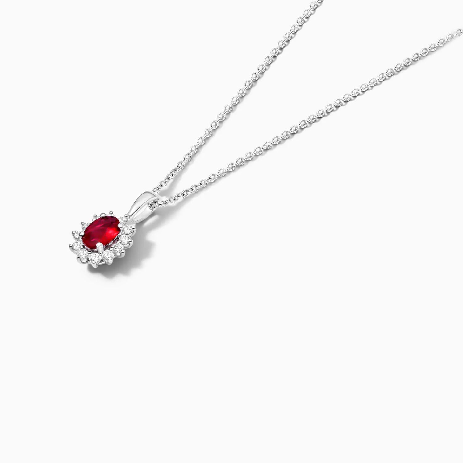 Corrente feminina em Ouro 18k diamantes e rubi Luxo