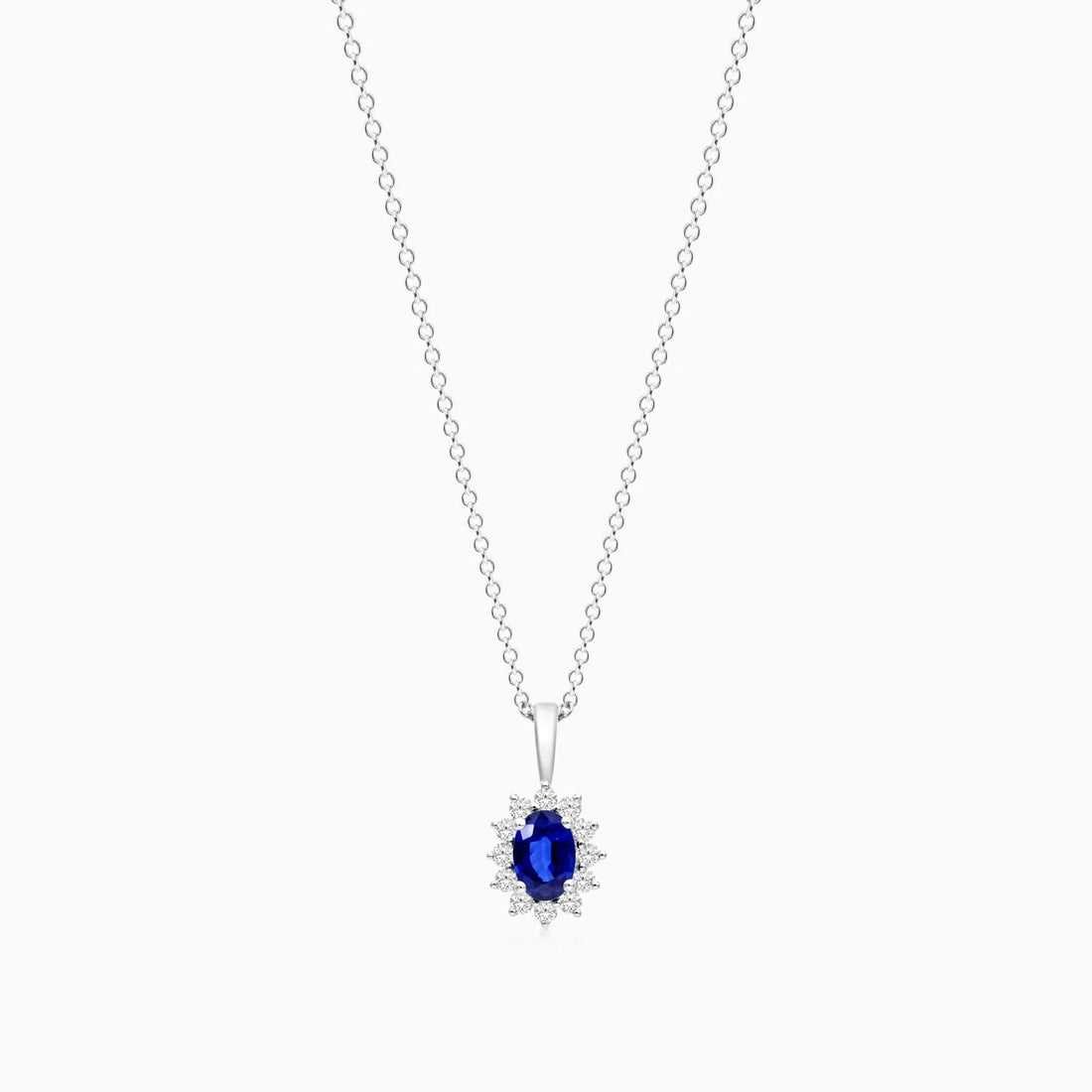 Corrente feminina em Ouro 18k diamantes e Safira Luxo