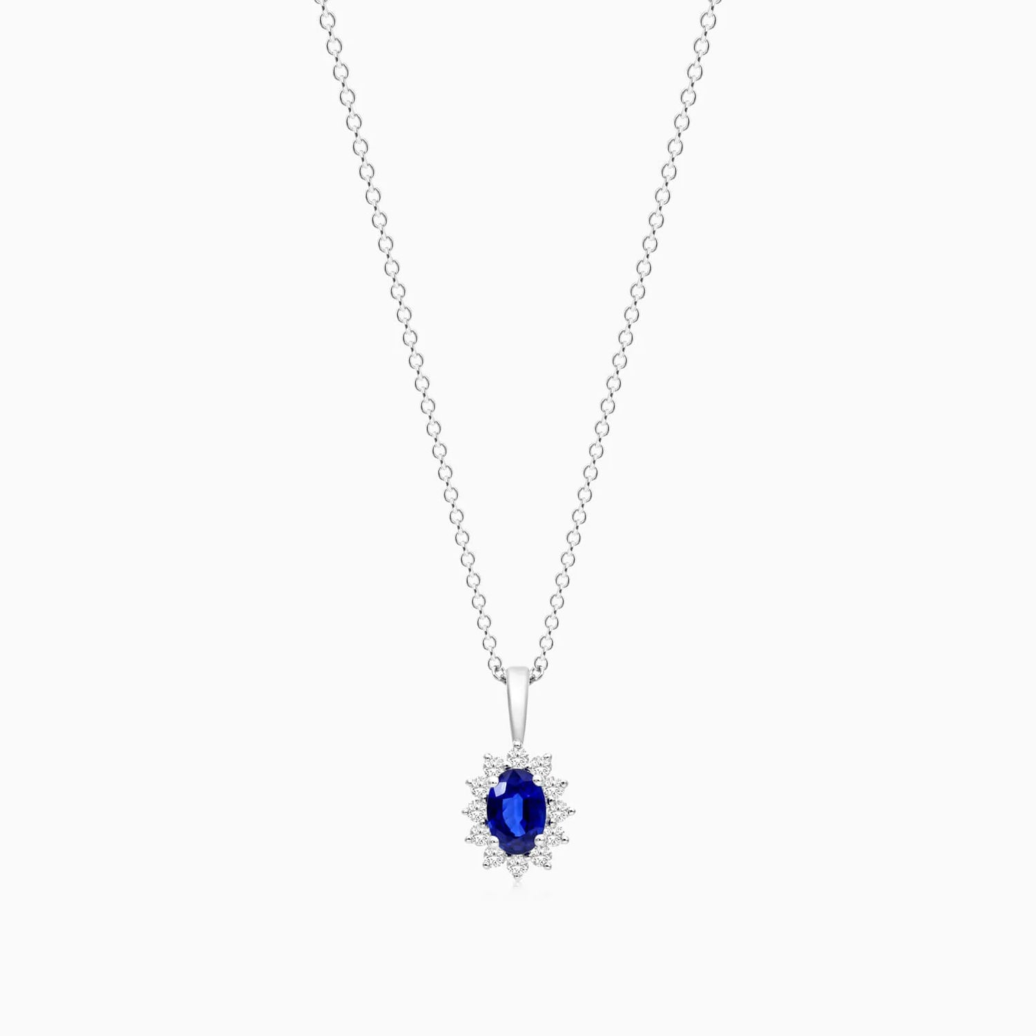 Corrente feminina em Ouro 18k diamantes e Safira Luxo