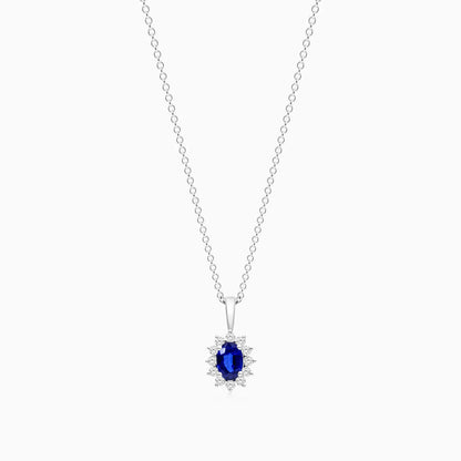 Corrente feminina em Ouro 18k diamantes e Safira Luxo