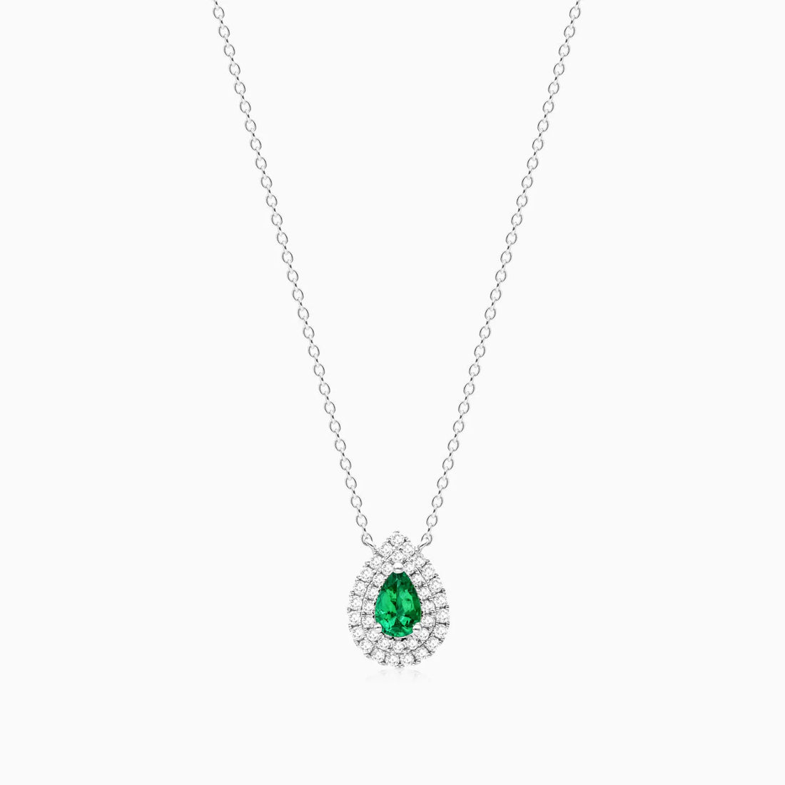 Corrente feminina em Ouro 18k diamantes e Esmeralda Luxo