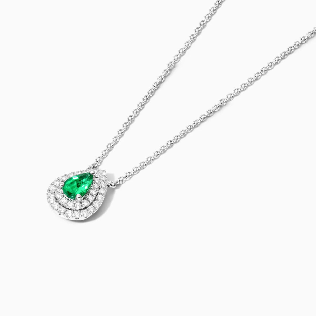 Corrente feminina em Ouro 18k diamantes e Esmeralda Luxo