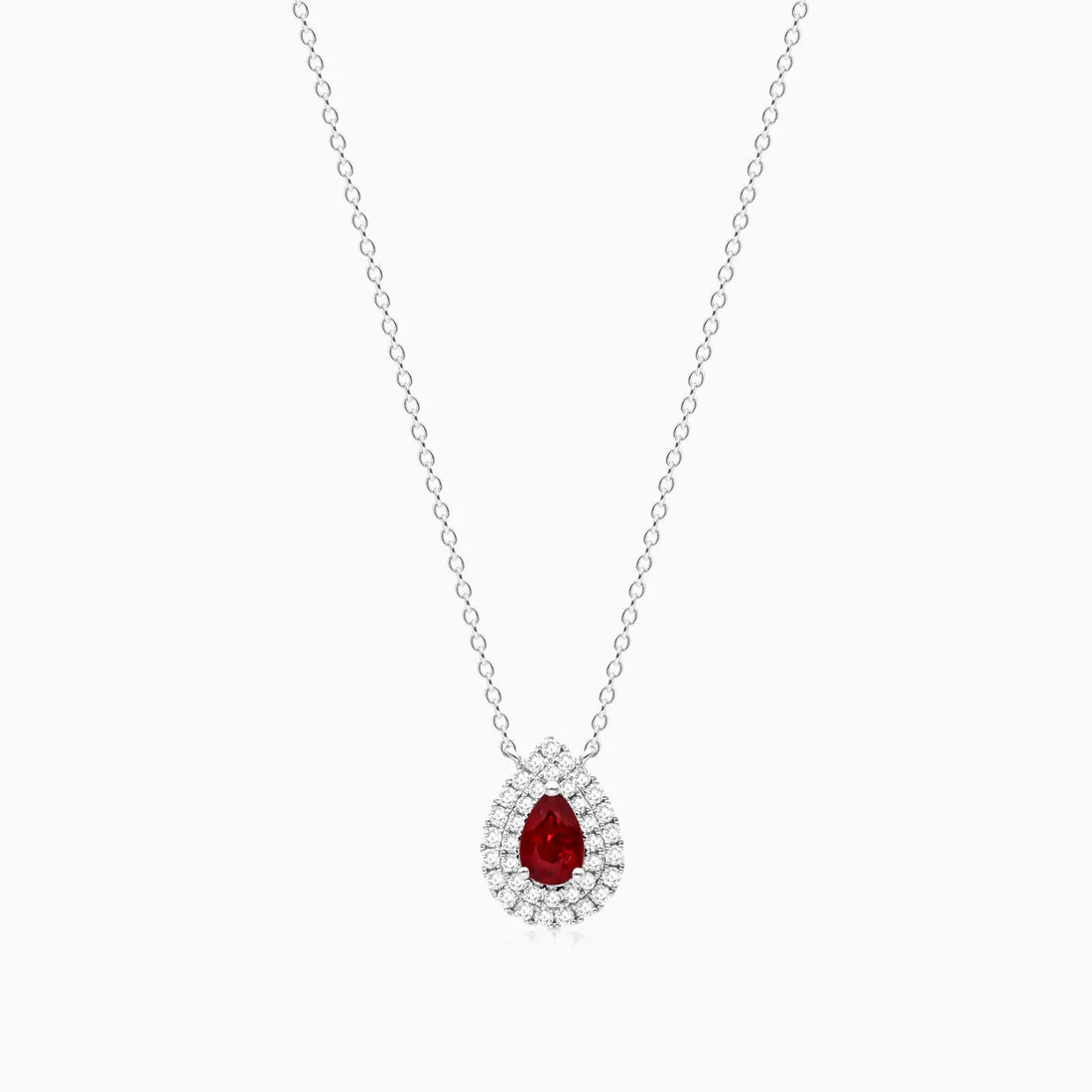 Corrente feminina em Ouro 18k diamantes e rubi Luxo