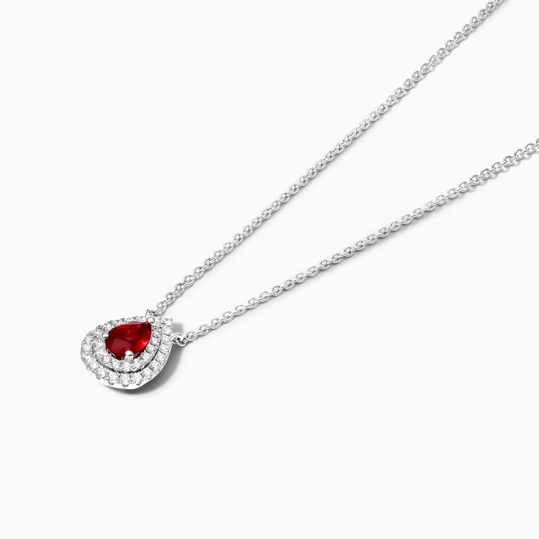 Corrente feminina em Ouro 18k diamantes e rubi Luxo