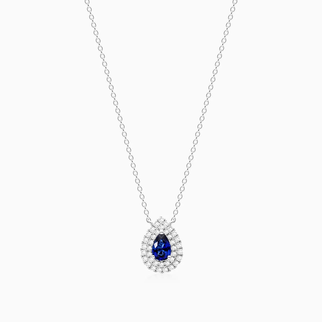 Corrente feminina em Ouro 18k diamantes e safira Luxo