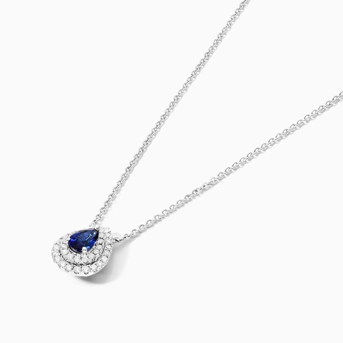 Corrente feminina em Ouro 18k diamantes e safira Luxo