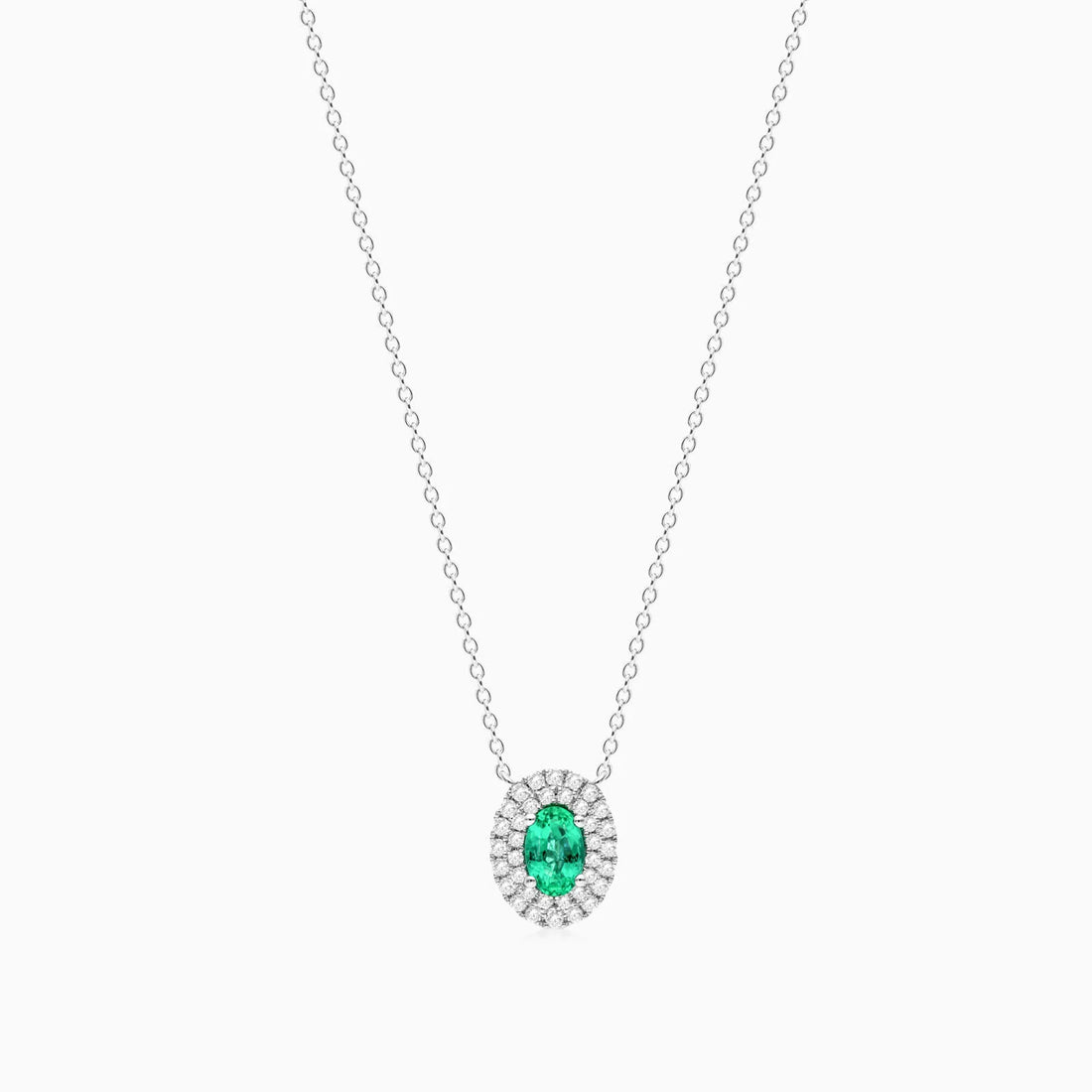 Corrente feminina em Ouro 18k diamantes e Esmeralda Luxo