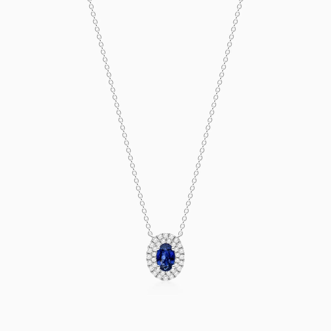 Corrente feminina em Ouro 18k diamantes e safira Luxo