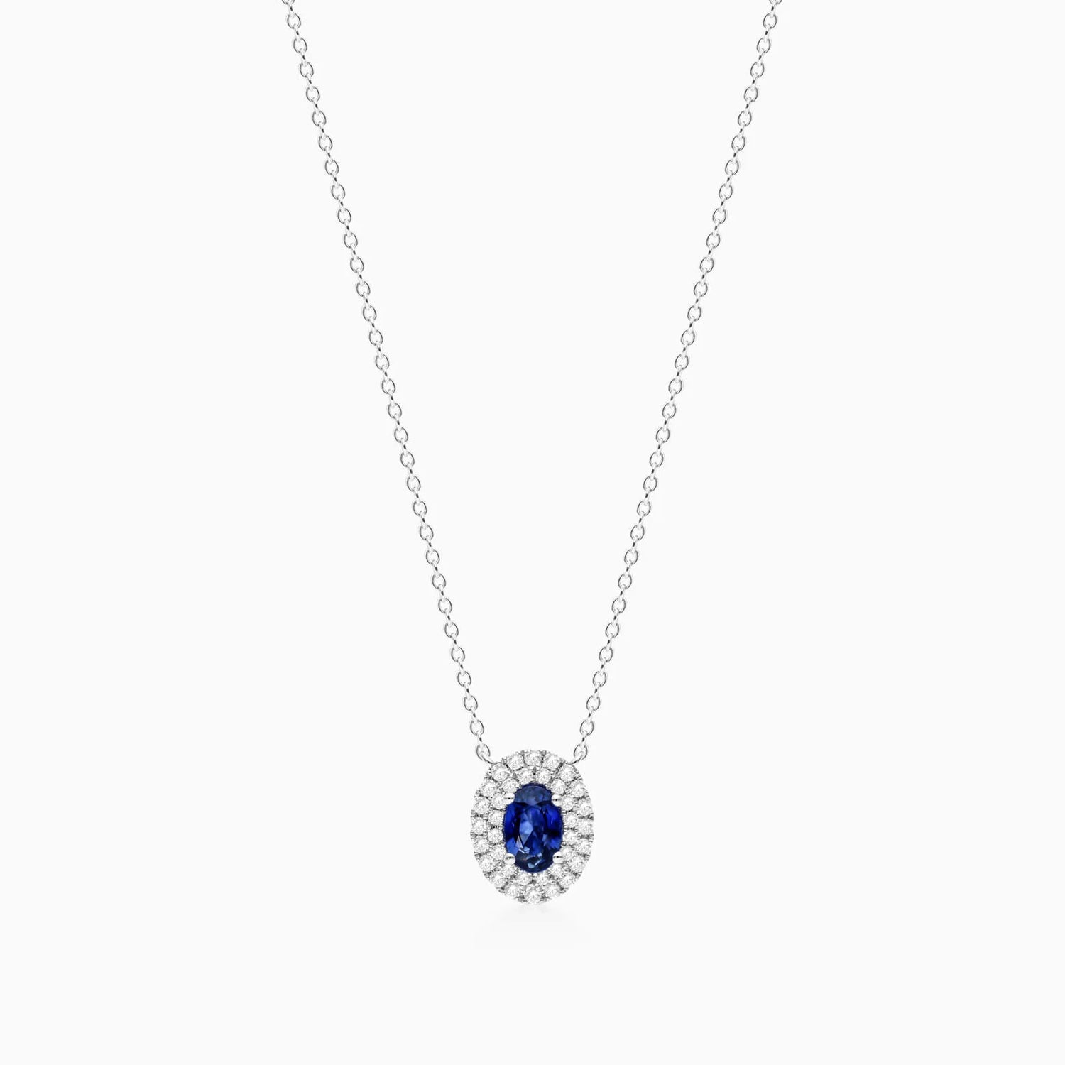 Corrente feminina em Ouro 18k diamantes e safira Luxo