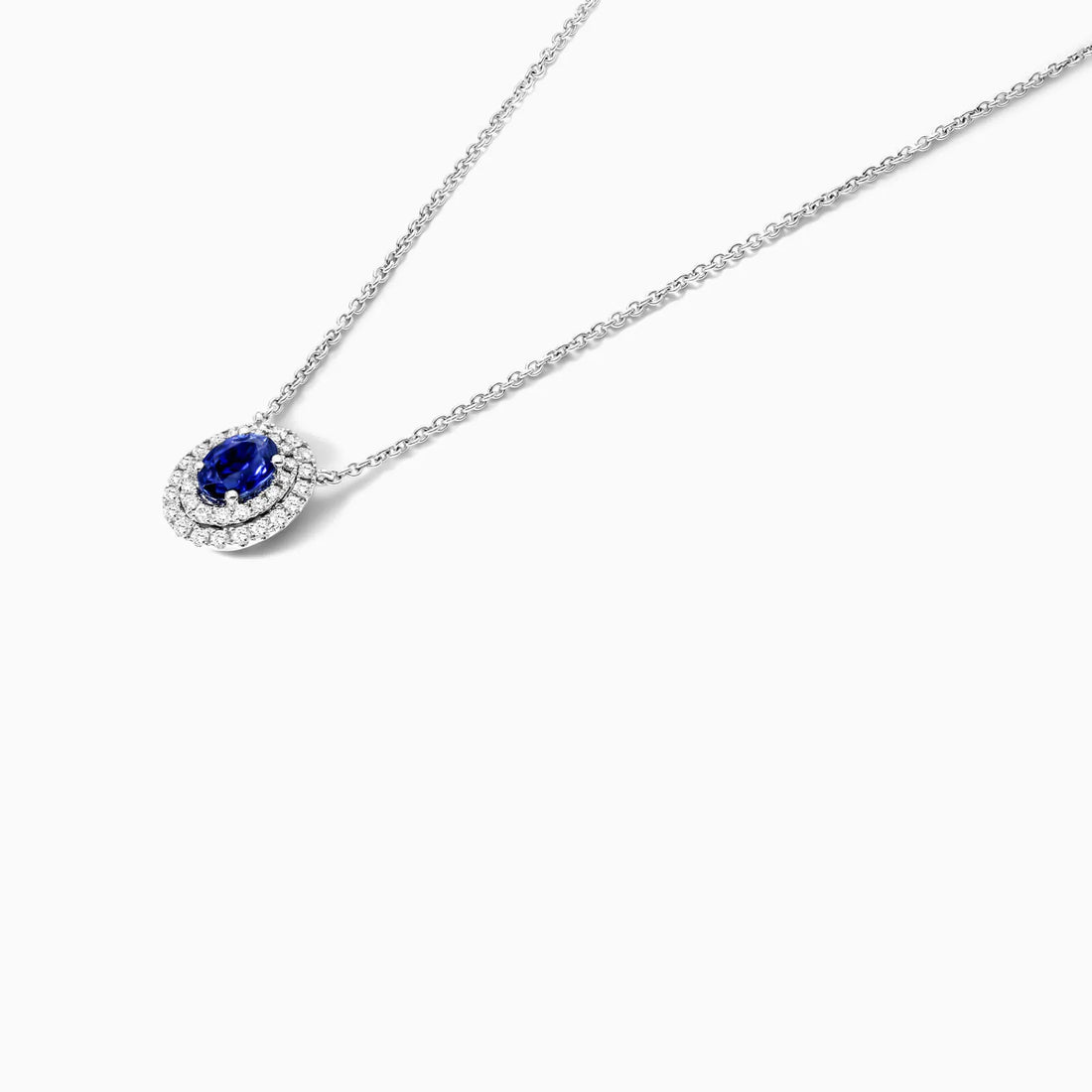 Corrente feminina em Ouro 18k diamantes e safira Luxo