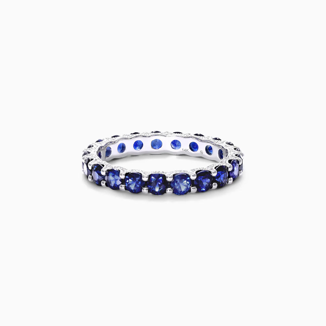Anel Aparador de Safari Azul em Ouro 18k c/ Diamantes Brilhantes De Luxo