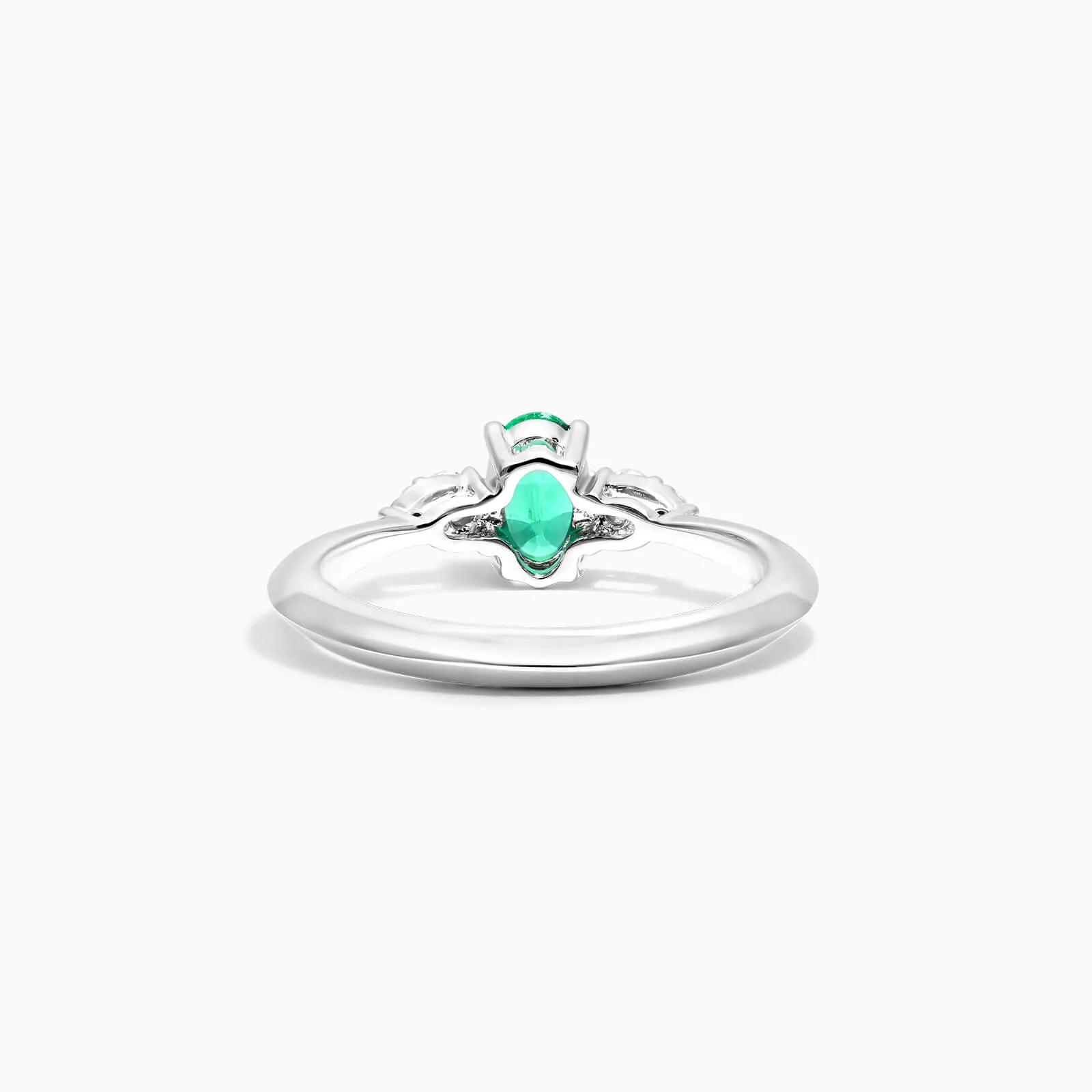 Anel De Ouro 18k Elsa  C/ Esmeralda Solitario e Diamantes