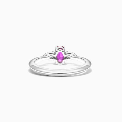 Anel De Ouro 18k Elsa  C/ Rubi Solitario e Diamantes