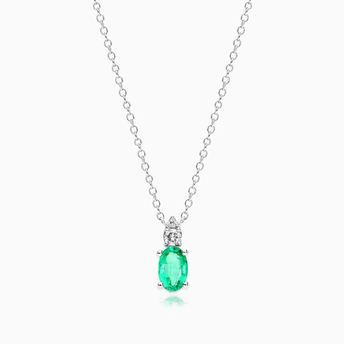 Corrente feminina em Ouro 18k diamantes e Esmeralda Luxo