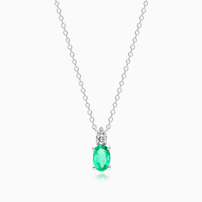 Corrente feminina em Ouro 18k diamantes e Esmeralda Luxo
