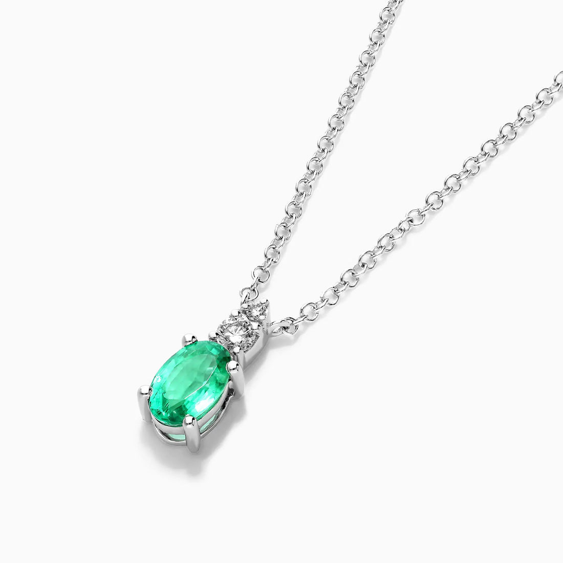 Corrente feminina em Ouro 18k diamantes e Esmeralda Luxo