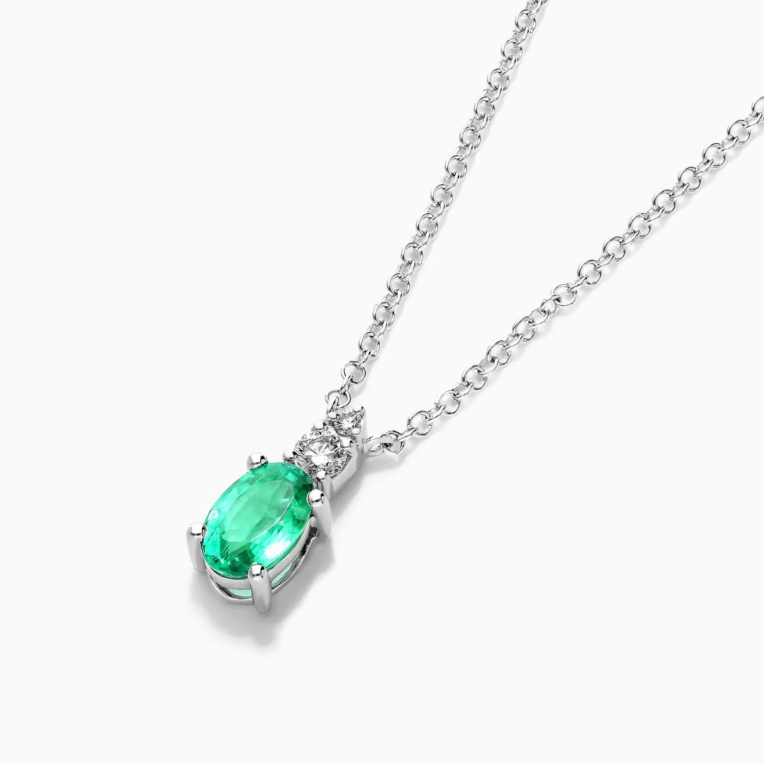 Corrente feminina em Ouro 18k diamantes e Esmeralda Luxo