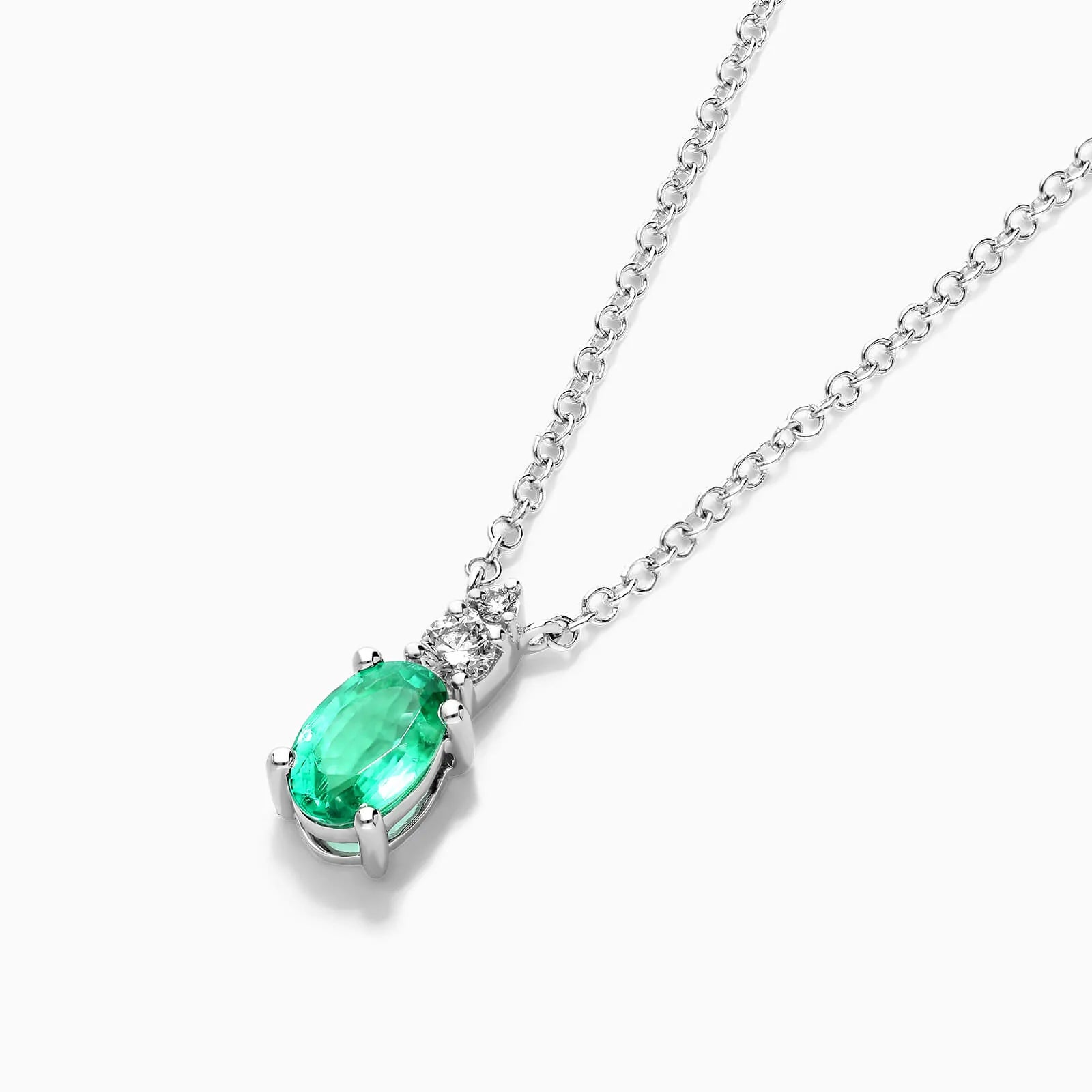 Corrente feminina em Ouro 18k diamantes e Esmeralda Luxo